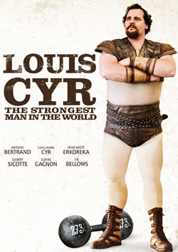 The main character in the foreground of the Louis Cyr poster 